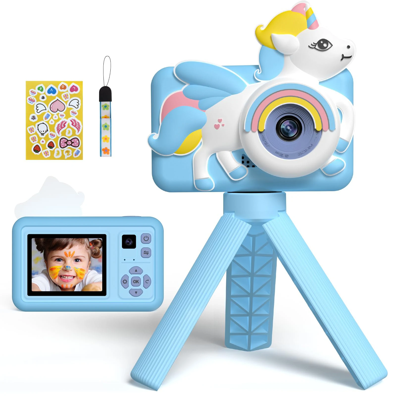 8X Zoom HD 1080P Kids Unicorn Camera Gift for 5 6 7 8 Year Old Girls unicorn kids interactive digital camera for kids
