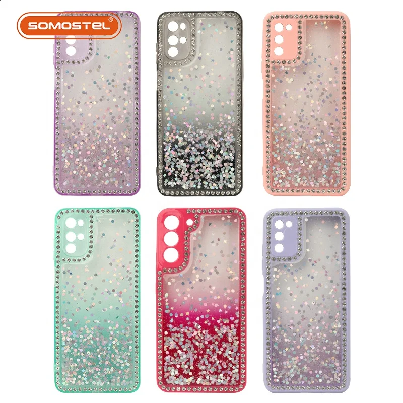 SOMOSTEL diamond Epoxy TPU and Acrylic phone case fundas para celular carcase estuches de telefono for iphone 14