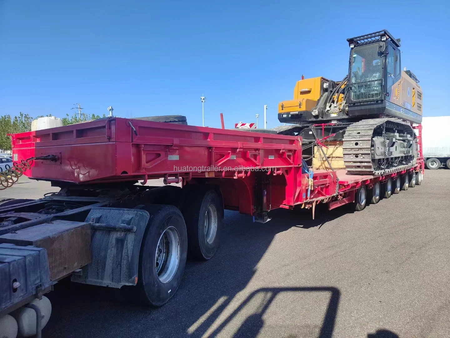 Best Selling 2 Axles 40FT 3 Axle 30 ton flat bed 50 ft tandem bogie 20ft 40ft 60ft low flatbed container semi trailer