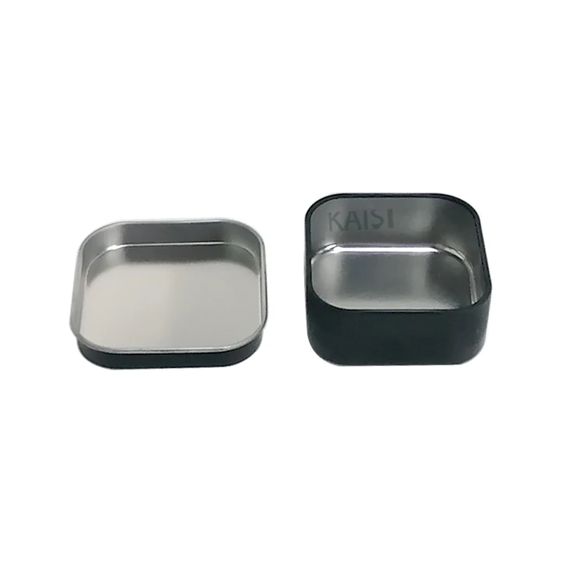 Stocks Custom Printed Mini Black Tin Food Grade Candy Square with Lid