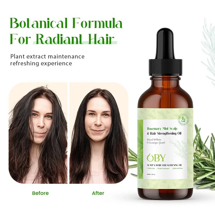 OBY Supplier OEM High Quality Organic Rosemary Oil Anti-Inflammatory Scalp Treatment Rosemary Mint Scalp Hair Strengthening Oil