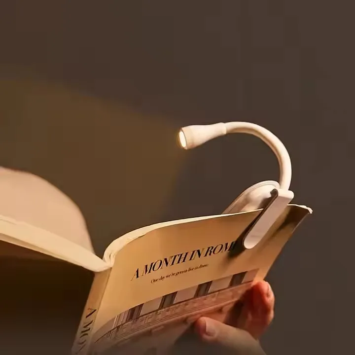 Two Colors LED Rechargeable Book Light  For Reading in Bed Eye Caring Small Lightweight Clip On Book Reading Light For Kids 3CCT
