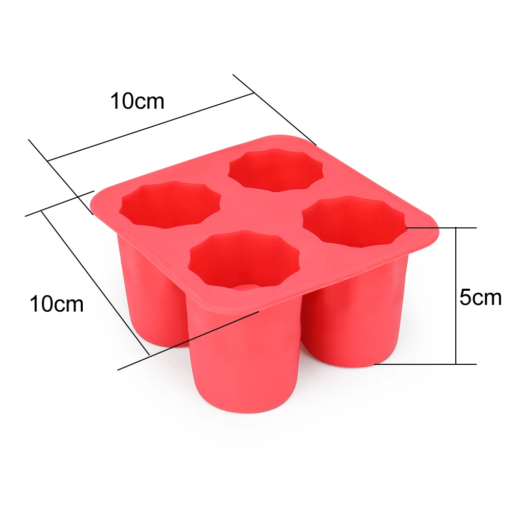 Food grade 3D 4 cups martini ice cup silicone ice shot glasses mold