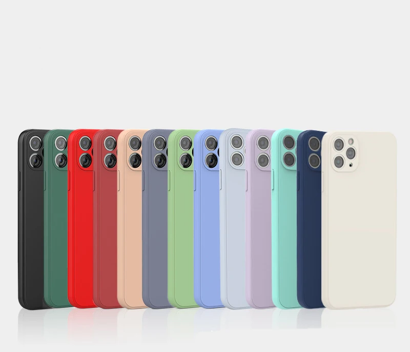 
For iPhone Apple Silicone Case 11 Pro Max iPhone 12 Original Shockproof Soft Cover Original Quality Genuine Liquid Silicone Case 