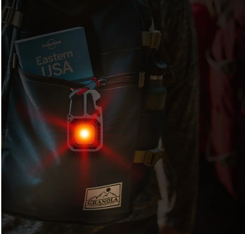 Mini Portable COB LED Keychain Light Rechargeable Waterproof Magnetic Flashlight for Camping Pocket-sized Key Ring Torch