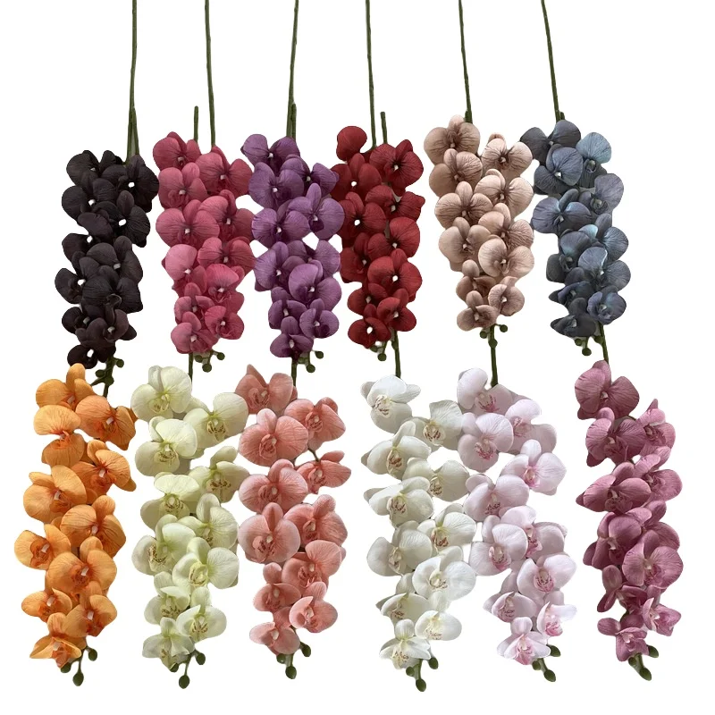 New 11 head fabric butterfly orchid ornaments artificial flower living room decoration and simulated orchid bouquet