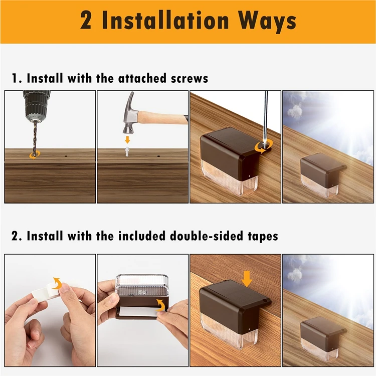 JACKYLED New Design Modern Waterproof Outdoor Led Step Stair Deck Garden  Solar Fence Post Lights