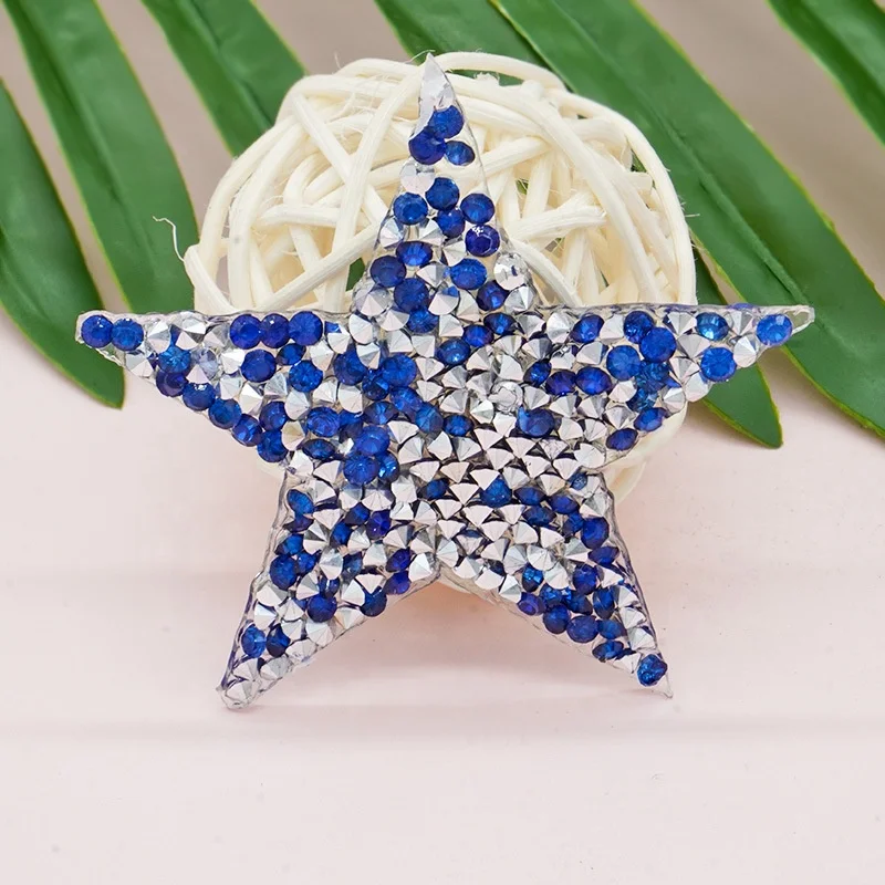Hot sell Sparkle star crystal patches applique Rhinestones Moon Patches Crystal Embroidered Moon/Star patches