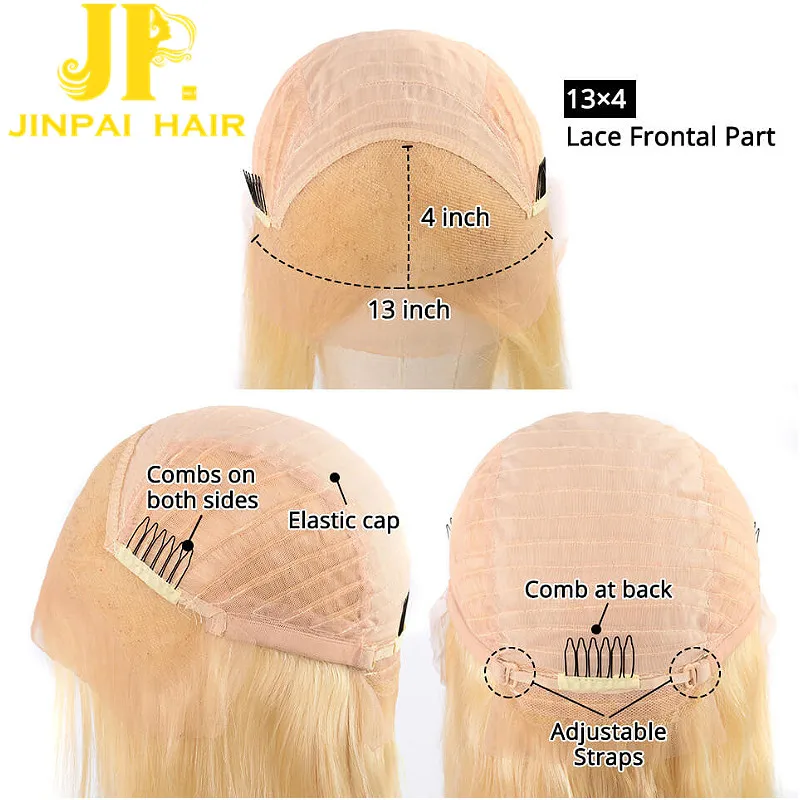
JP 100% cuticle aligned Bob brazilian human hair lace front wig with baby hair,remy 613 transparent lace frontal human hair wigs 