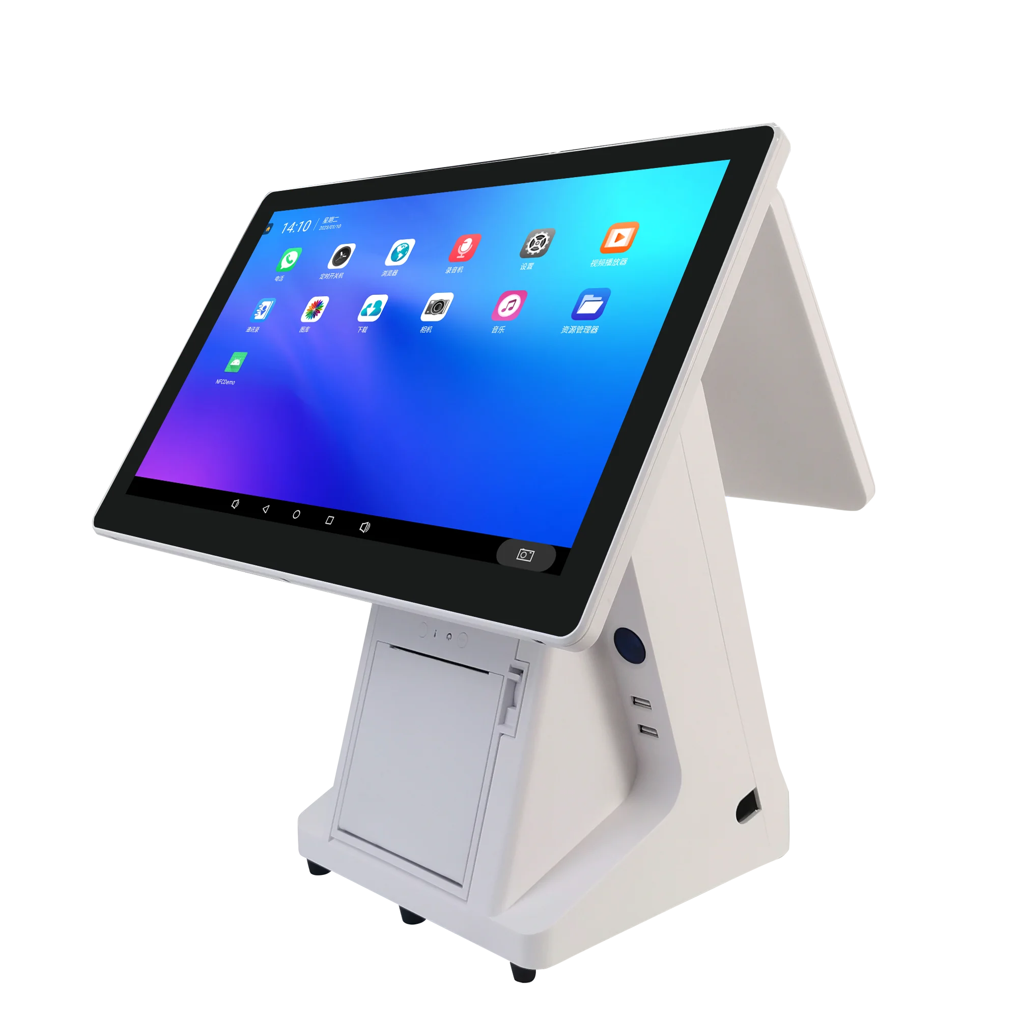 15 inch touch screen all in one windows POS system built in 80mm printer touch screen POS