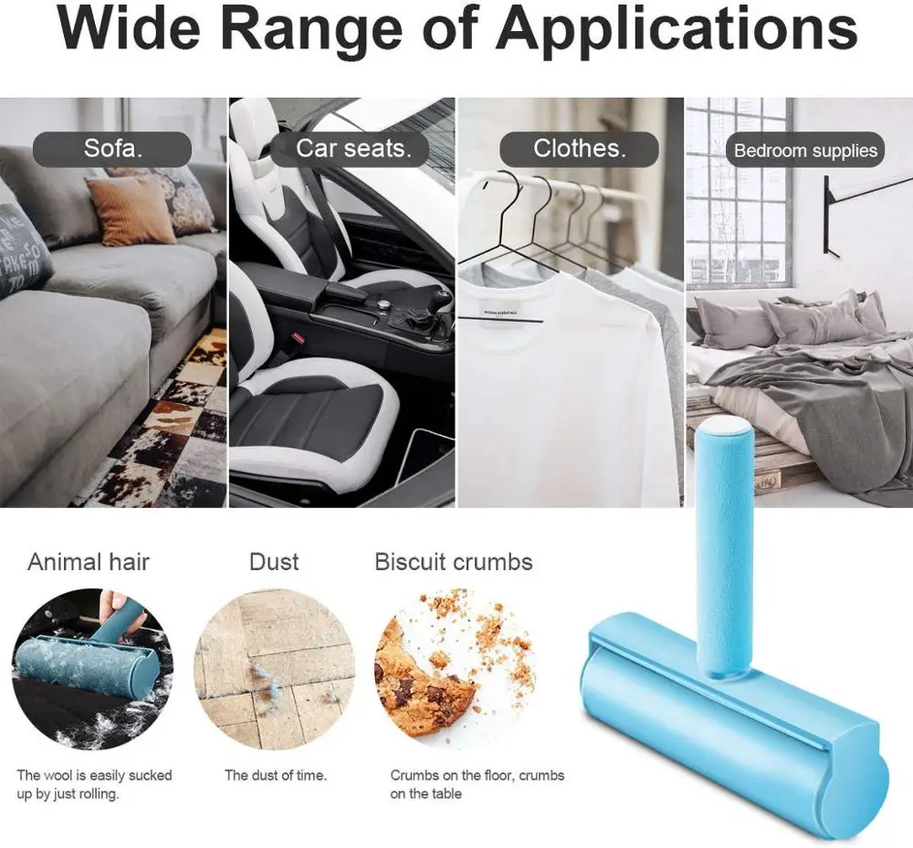Washable Lint Roller Clothes Carpets Dust Pets Cleaning products