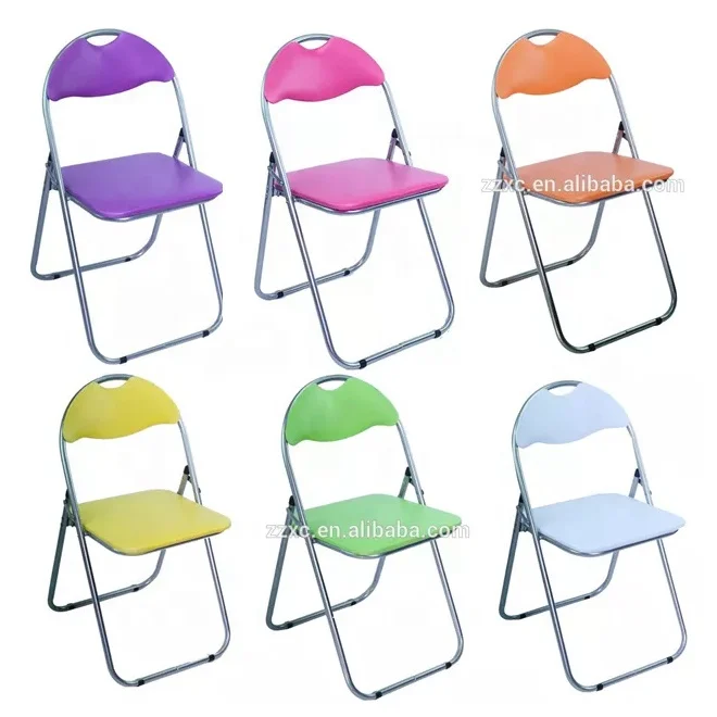 Factory Supply Vinyl Cushioned Metal Folding Chair For Home Office