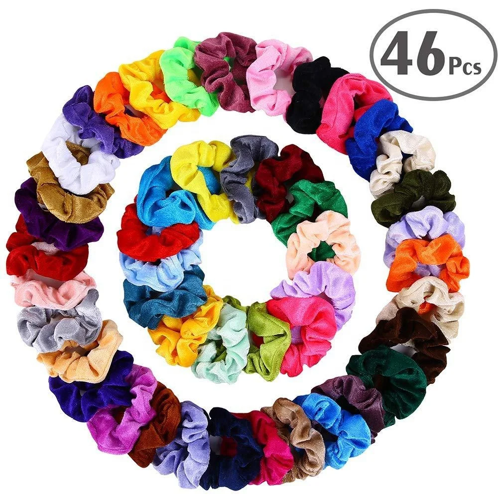 Wholesale Elegant Velvet Headband High Quality Elastic Rubber Band For Girls Small Scrunchie