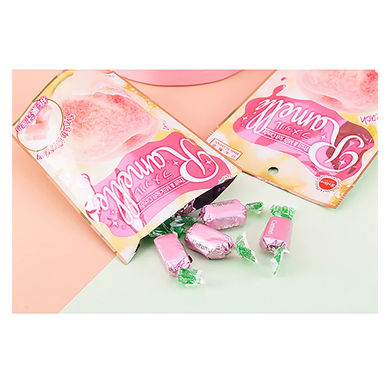 Wholesale Japan pink fruit and soft tablet milk cube gummy candy