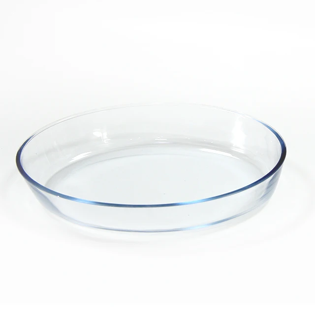 Oval Glass Bakeware Set Plastic Lid Baking Tray Die Casting 3set Dish