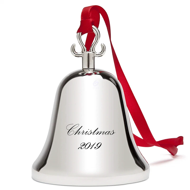 Yiwu meise AN0338 Christmas Bell Ornament for Christmas Tree - Engraved Stainless Steel Christmas Ornament