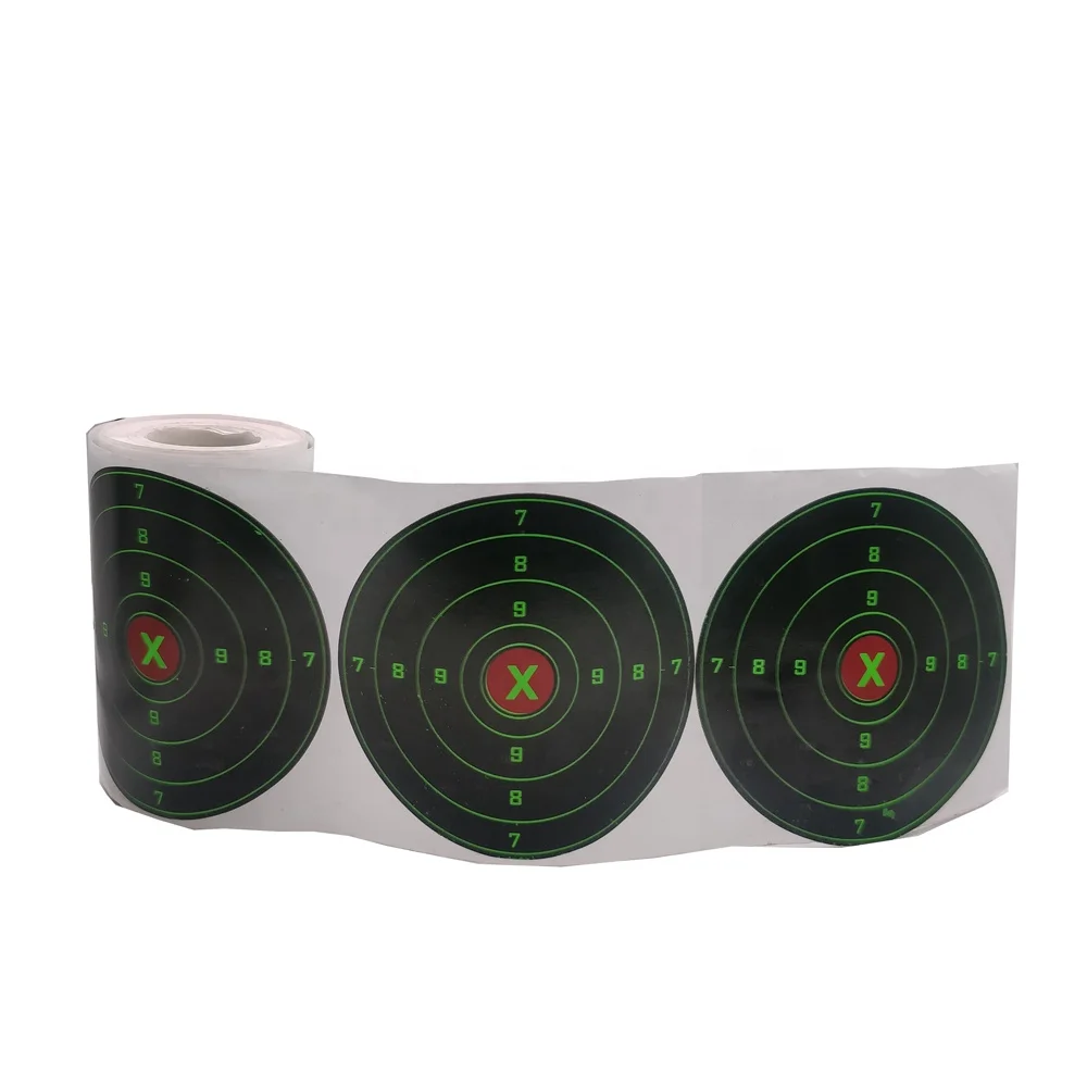 4inch 100pcs/roll Black splash green patch sticker Splatter Burst Adhesive Paper Targets shooting targets for Airgun and Airsof