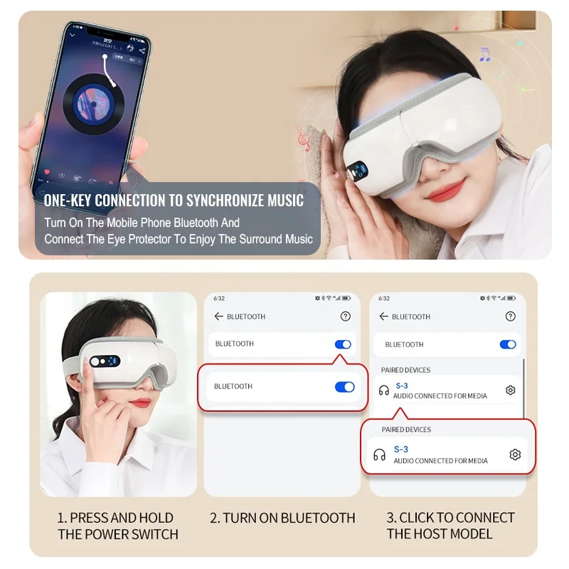 Good Gifts Relax Eye Massager Brand Customization Air Compression Heating Massage Eye Mask