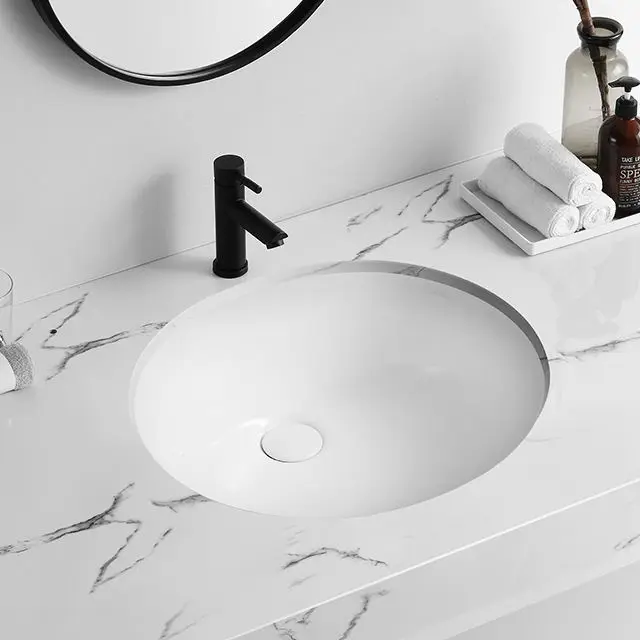 Cheap Under Counter Wash Basin Sink Bathroom Ceramic Oval Shape Washroom Cabinet Undermount Basin Sink