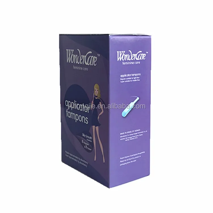Wondercare disposable organic cotton tampons with plastic applicator