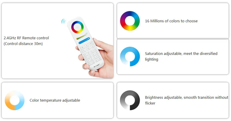 Miboxer Milight FUT106ZR 6W GU10 RGB CCT Brightness and color temperature adjustable LED Spotlight Zigbee 3.0 2.4G