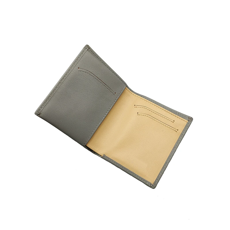 Famous Brand Gary Top Grain Leather RFID Blocking Men Slim Wallet with Gift Box