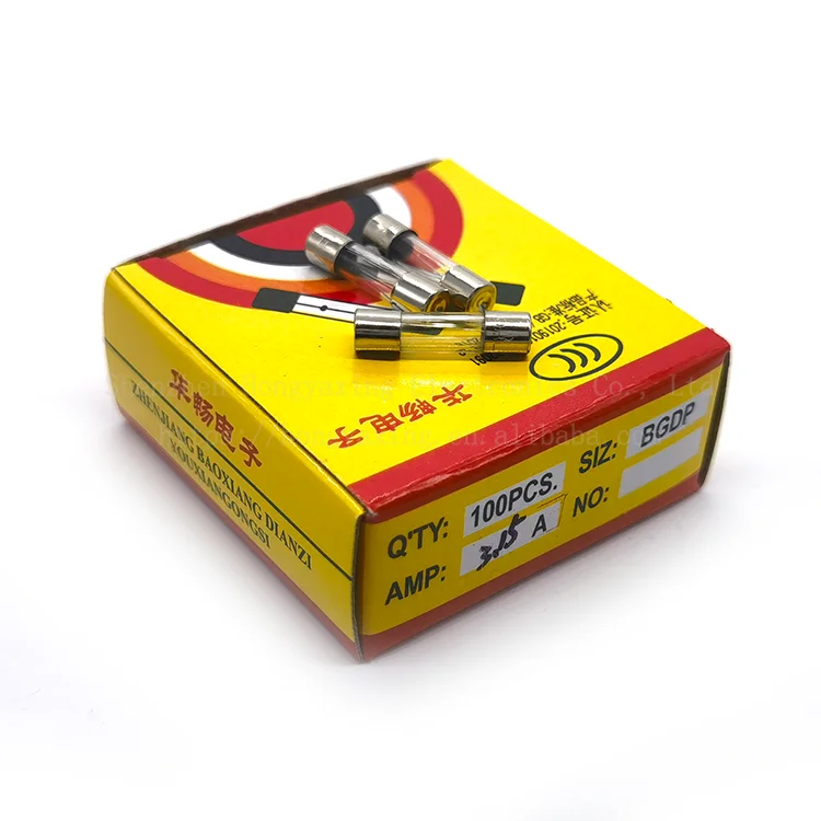 fast 5x20 glass tube fuse F3.15AL250V fuse tube quick break fuse 3150ma  protection components