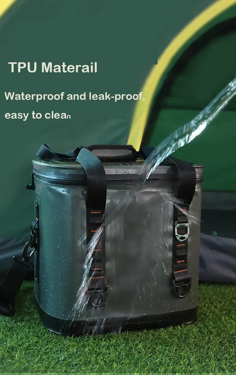 Collapsible Large TPU 60 Can Leak proof Waterproof Insulated for Ice Golf Road Trip Buckets Soft Portable Cooler Tote Bag