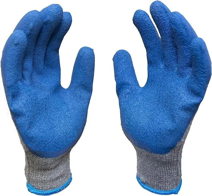 Gardening china 10G cotton crinkle latex palm costed hand protection work gloves with latex for women wholesale malaysia price