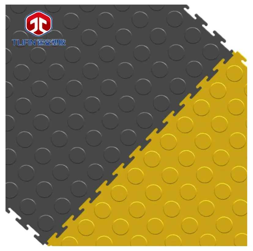 PVC interlocking floor mat 100% raw material floor tile heavy duty warehouse tile slab floor