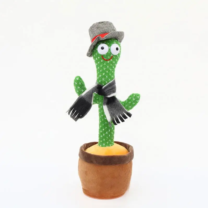 Cileowood Wholesale  32cm Soft Plush Toys Cartoon Electric Dancing Cactus Electrike Plush