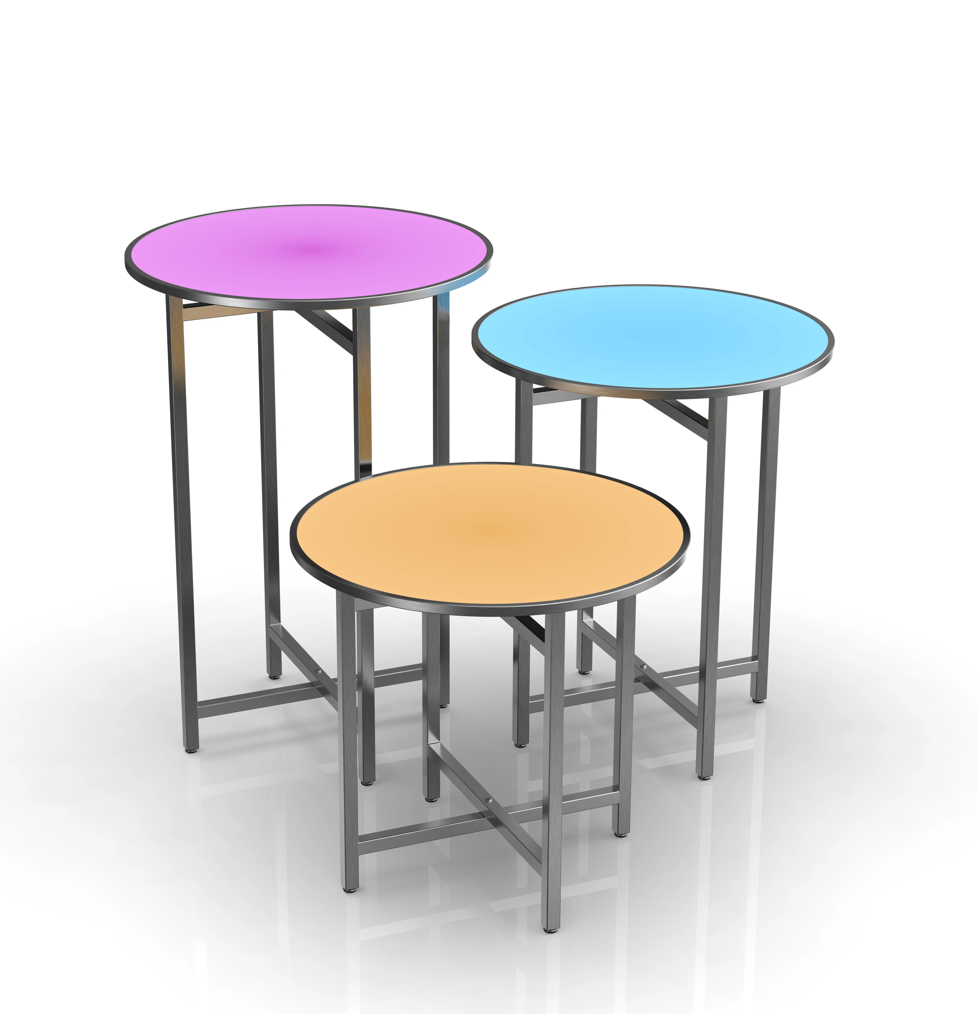 Best Seller Glass Nesting Side End Tables Set Small Stacking Drink Food Table