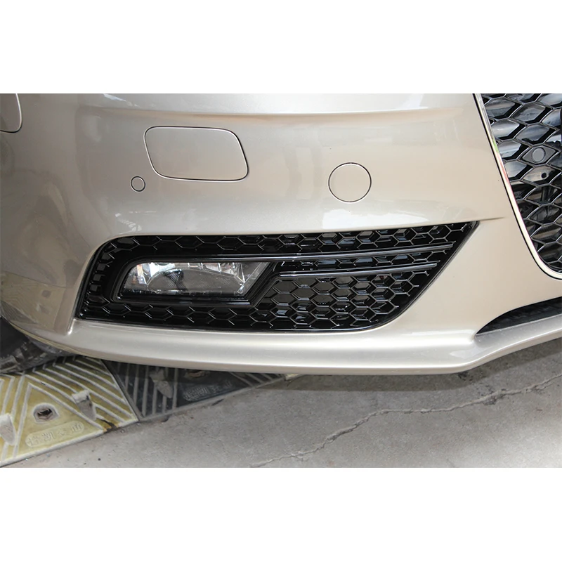 Auto fog light cover grill for audi A4 B8.5 change RS4 front bumper fog light grill 2013 2014 2015