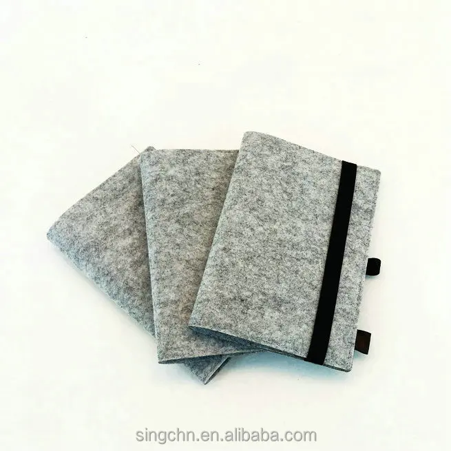 A5 notebook in felt book cover with elastic penholder