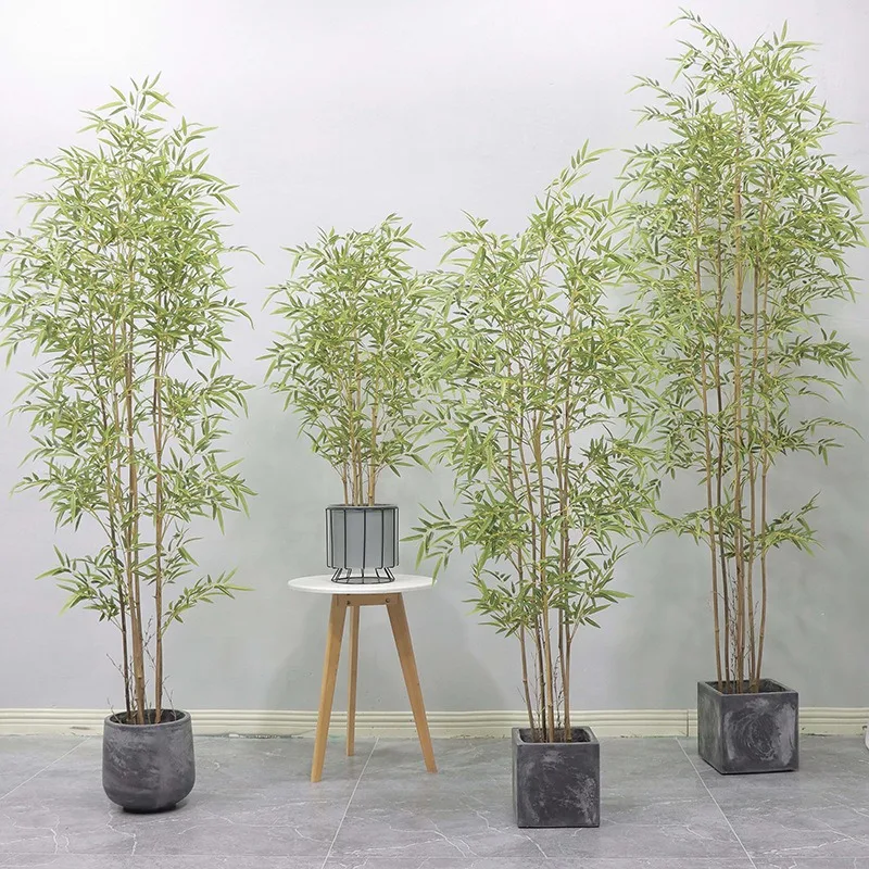 High quality artificial plants plastic bamboo tree family decoration bonsai outdoor indoor artificial bamboo Palm tree
