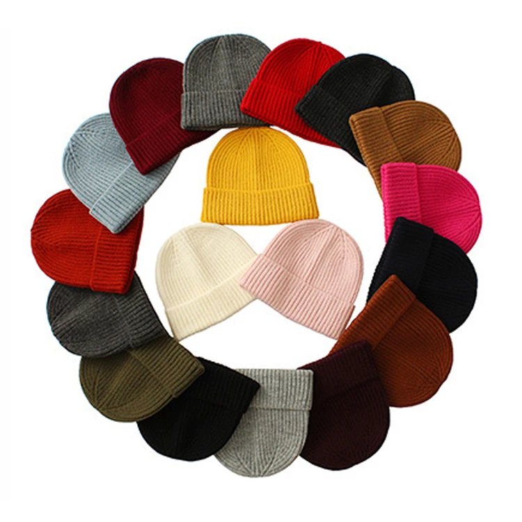 wholesale winter warm hat custom watch cap blank ribbed cuffed short fisherman beanie hat