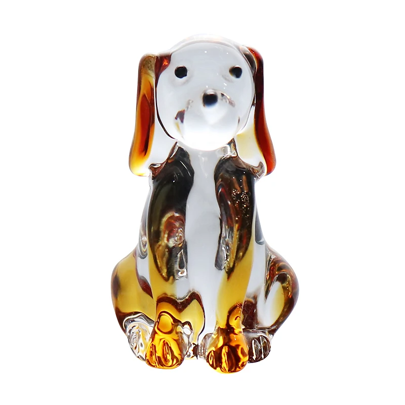 working cute clear small animal glass cat dog inside for holiday decoration
