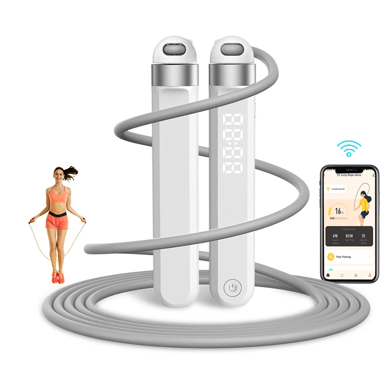 electric digital counter cordless jump rope smart phone skipping rope for fitness with app