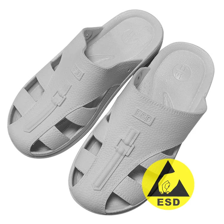 ALLESD Factory Supply High Quality Men&Women ESD Anti-static SPU Integrated Molding Shoes Slippers for Industrial