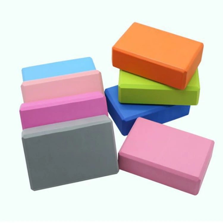 Fitness Pilates Private Label Custom Logo Soft Biodegradable Non Toxic EVA Foam Yoga Block Brick Cube with Strap