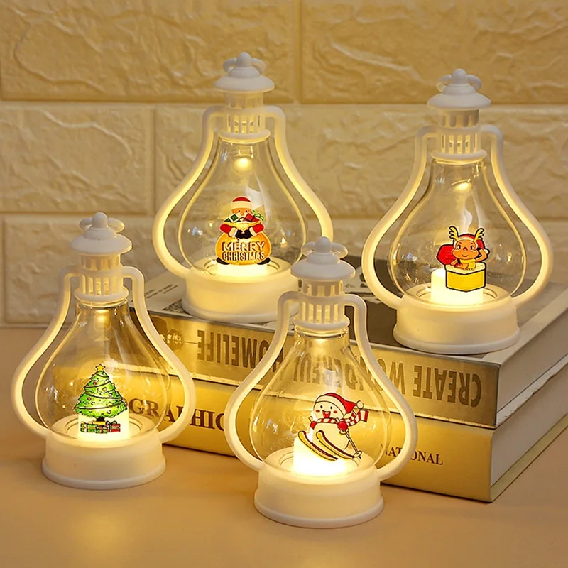 2023 Christmas Decorations New Led Small Oil Lamp Christmas Lantern Decoration Xmas Portable Light Christmas Ornaments