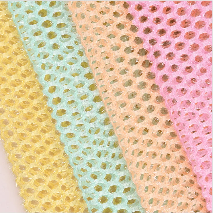 Home textile custom colors 100% polyester lightweight air net cloth lurex sandwich mesh fabric