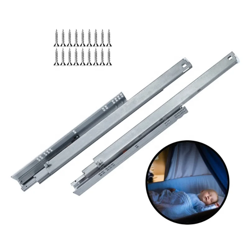 Ronghui Bottom Mounted Cabinet Drawer Slide Hidden Press Rebound Drawer Slide