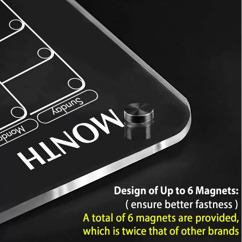 2 pack acrylic magnetic dry calendar and erase board set for fridge