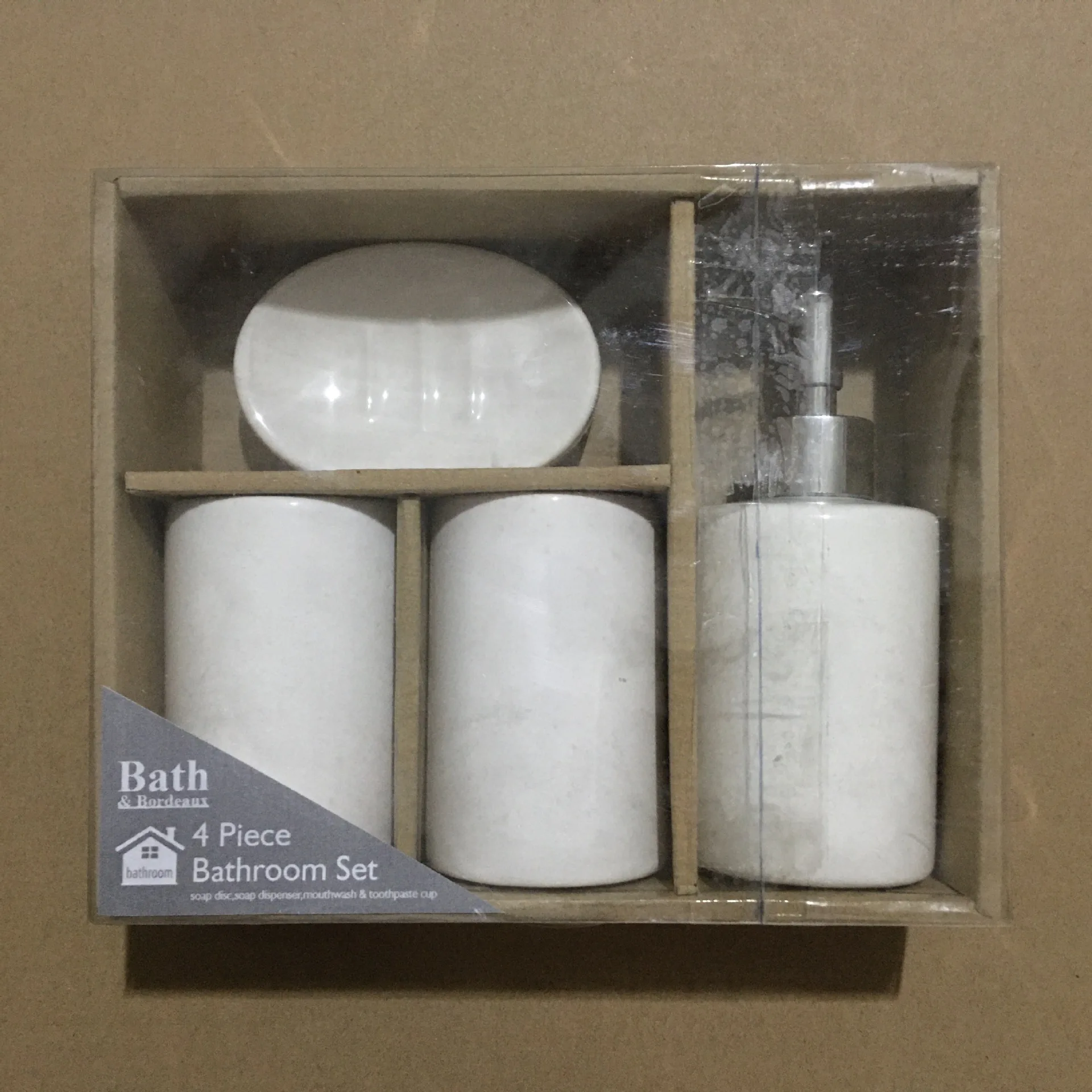 4Pcs Nordic Empty White Ceramic Lotion Bottle Soap Dispenser Toothbrush Holder Cup Bathroom Products Accessories Set