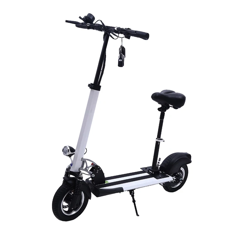 White Electric Scooter Long-Range Off-Road Foldable Electric Scooter Motor 500W Max Speed 50KM/h Max Range 50KM/h