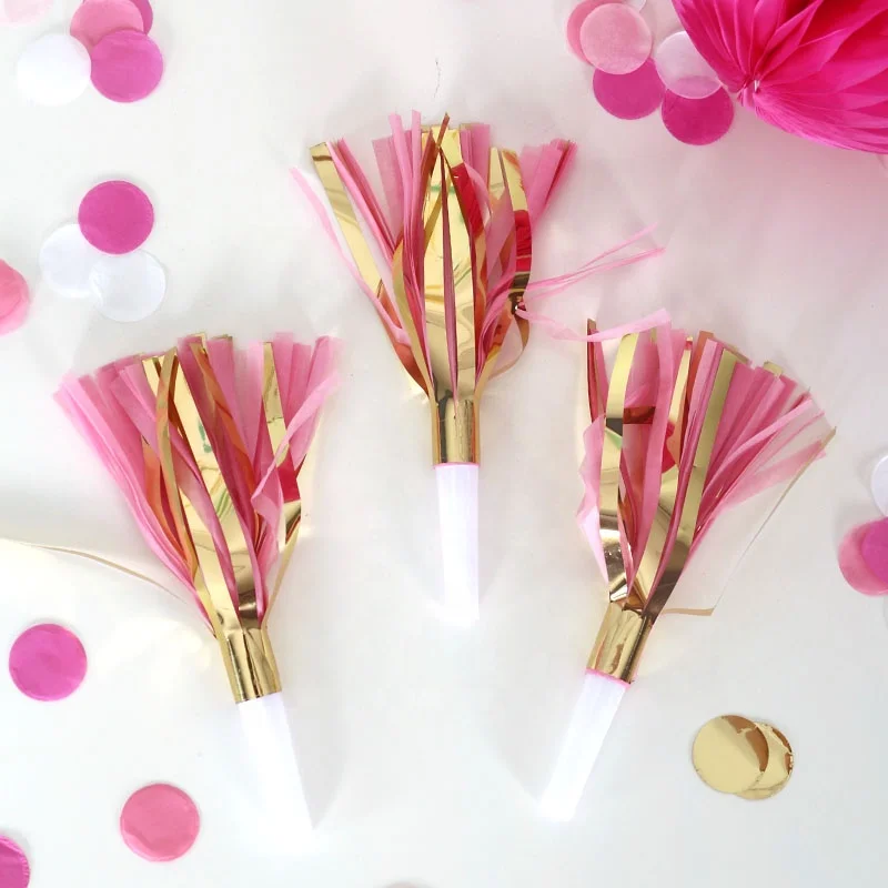 wholesale 2021 New product Paper voiced Tassel  Whistle for Birthday Wedding Beach Party Decoration supplies