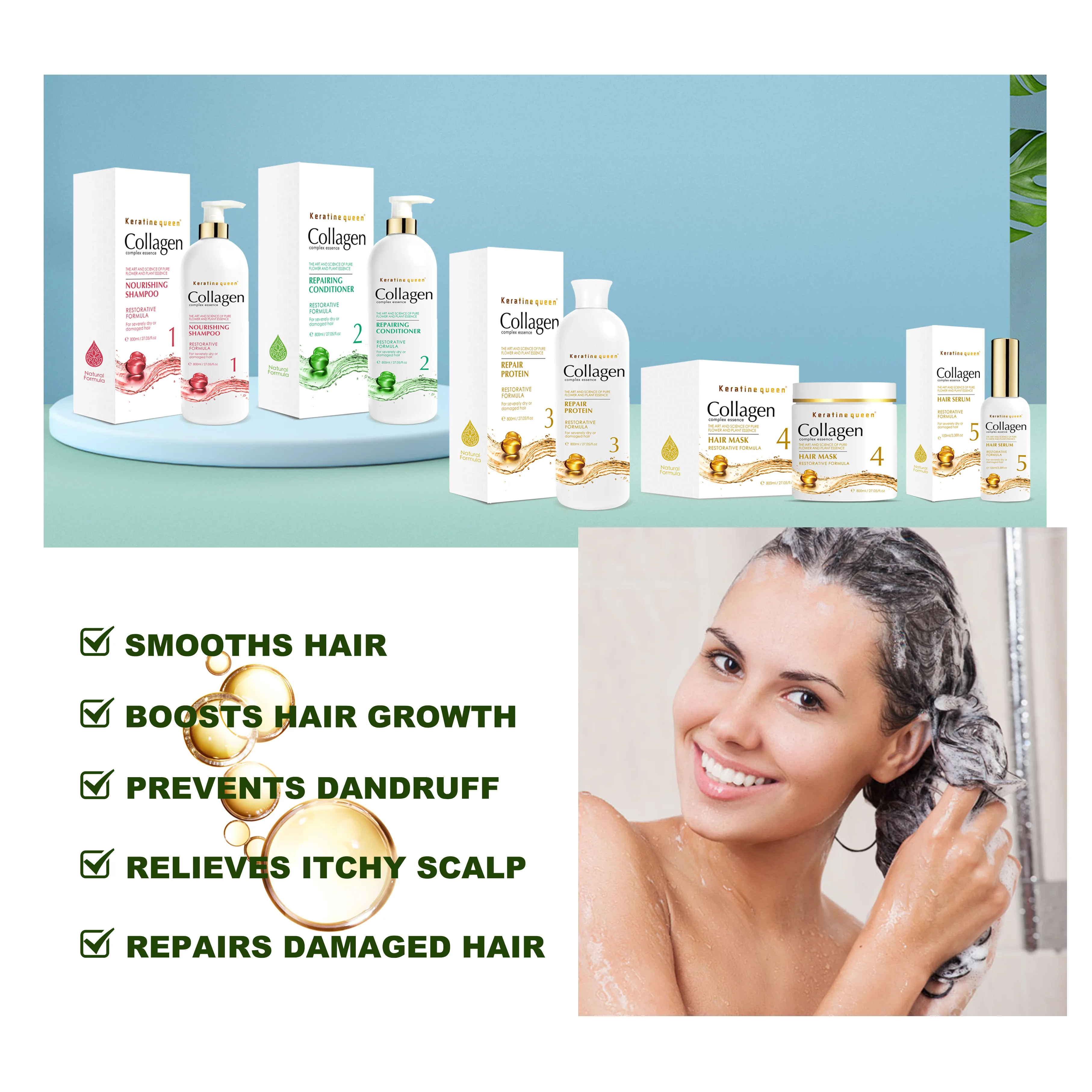 private label natural keratin treatment repair nourish collagen  hair mask treatments for damage hair