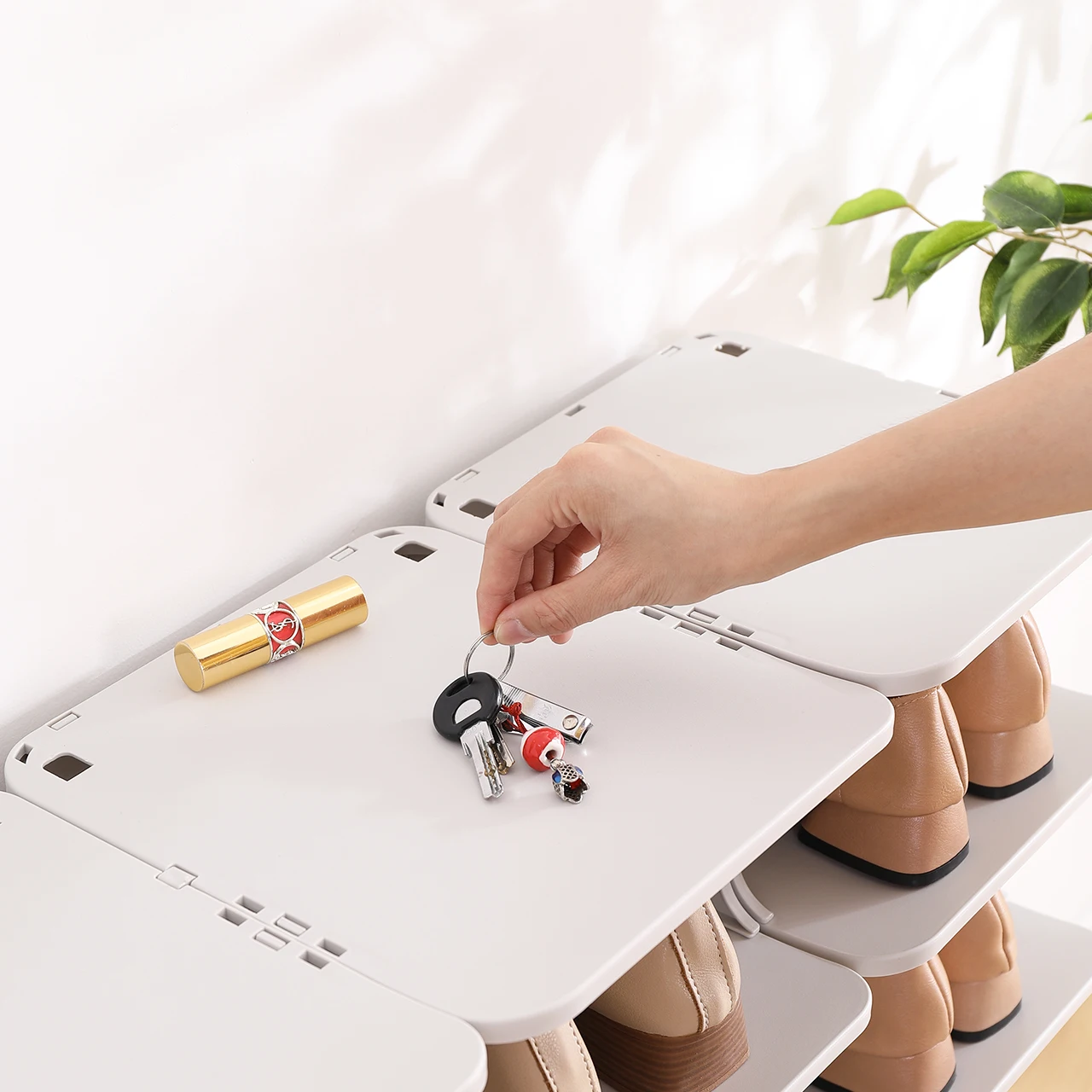 Haixin 6 tiers Plastic Shoe Organizer Rack Shoe Storage Shelf Shoe Tower Rack