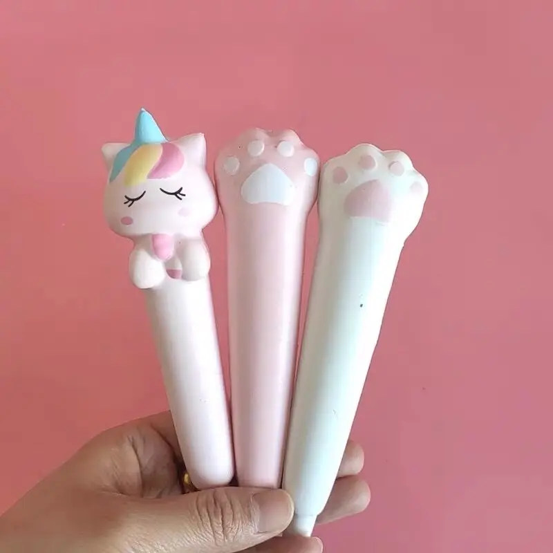 Creative soft cute cat decompression breathable gel pen student pinch pen decompression pen student supplies 0.5mm